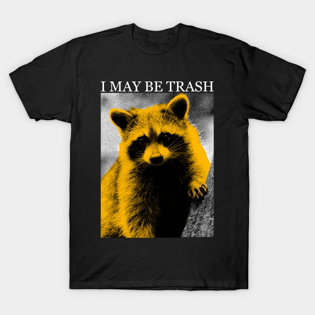 I MAY BE TRASH Raccoon T-Shirt by giovanniiiii